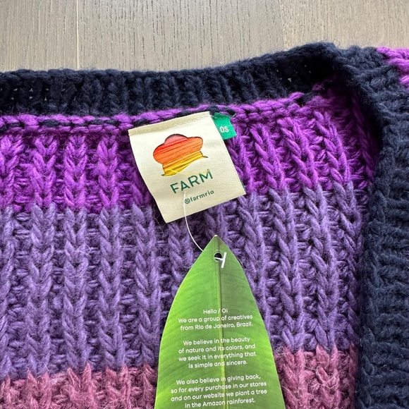 Farm Rio Rainbow Stripes Stripe Midi Cardigan - SMALL - With tags - Picture 3 of 8